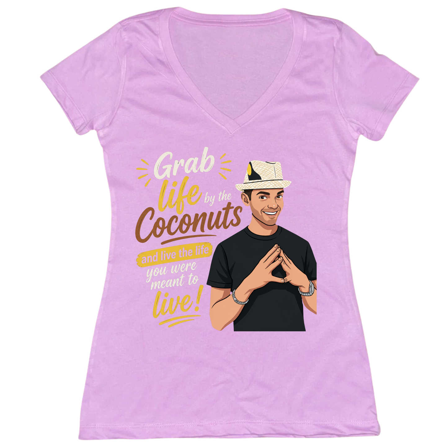 Grab Life By The Coconuts Womens Vneck Tee
