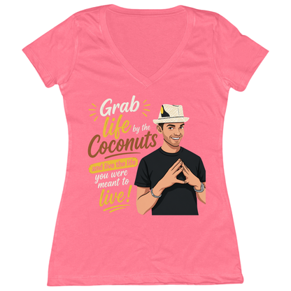 Grab Life By The Coconuts Womens Vneck Tee