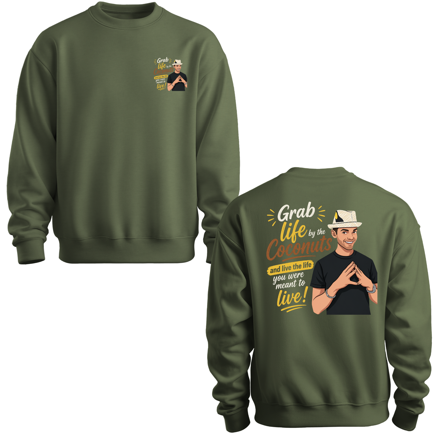 Grab Life By The Coconuts Crewneck Sweatshirt