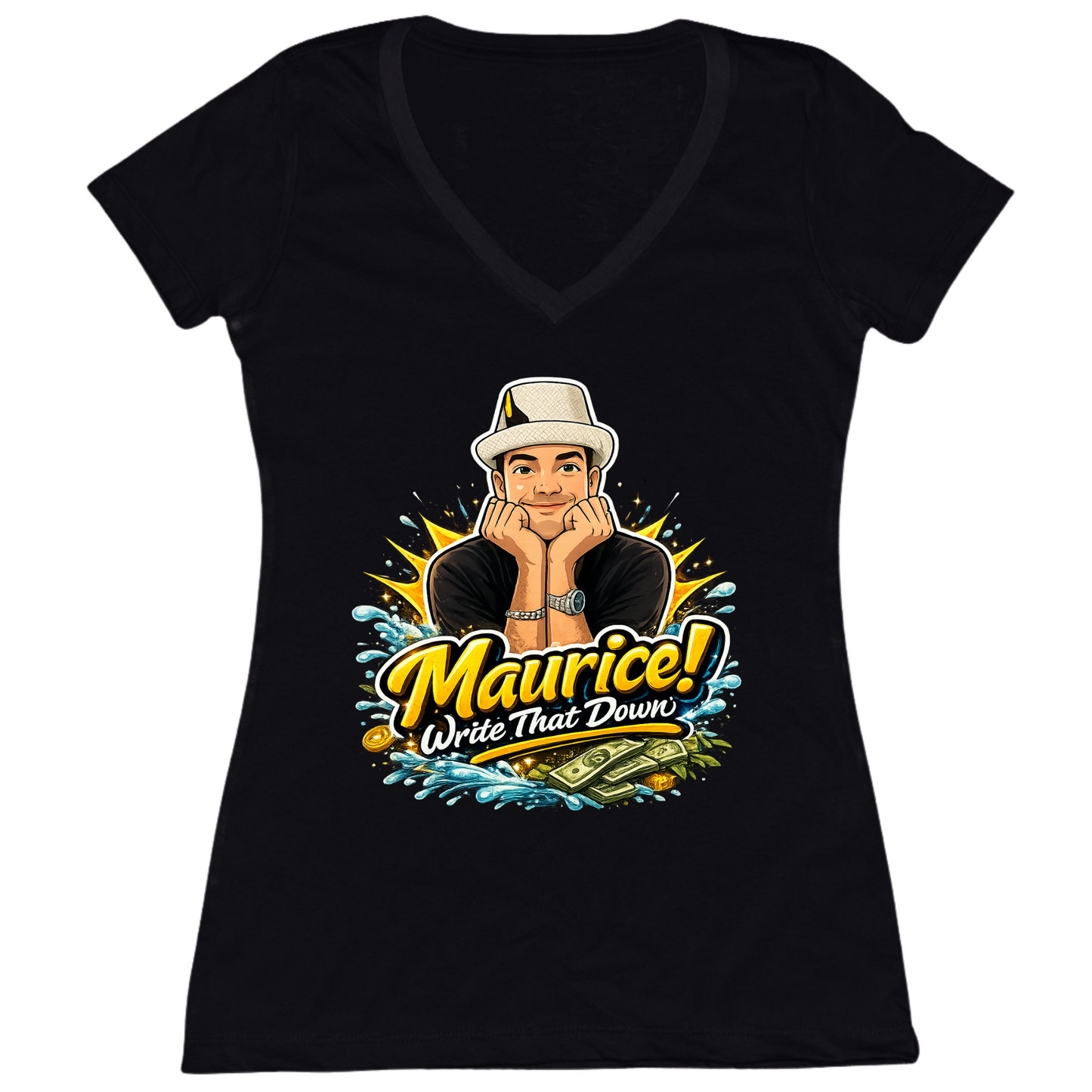 Maurice Write That Down Womens Vneck Tee