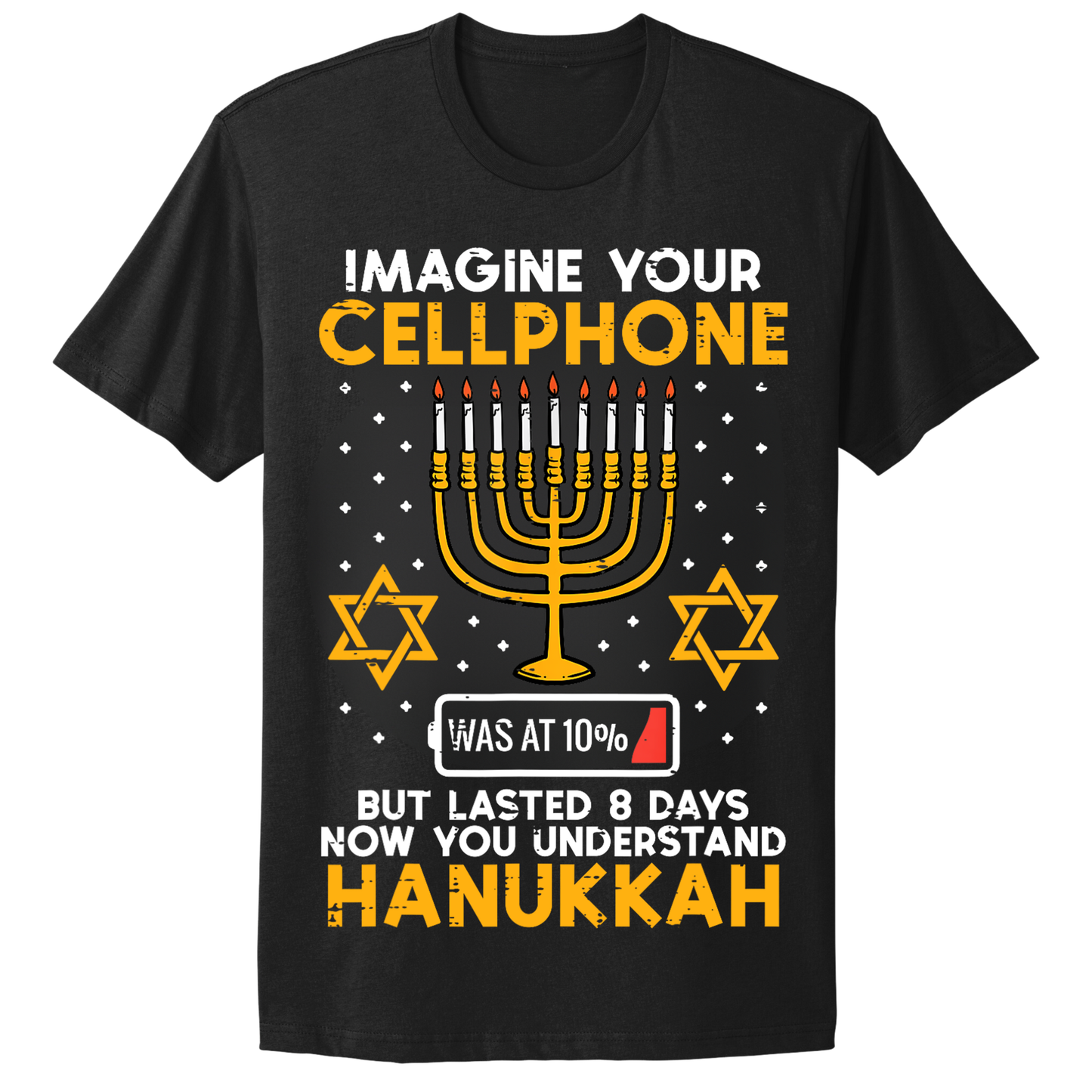 Imagine Cell Phone Lasted 8 Days Ugly Hanukkah Tshirt