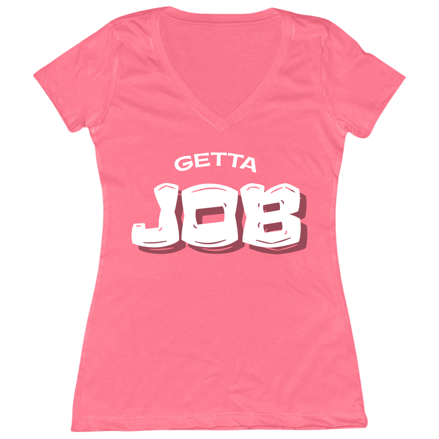 Get A Job V3 Womens Vneck Tee