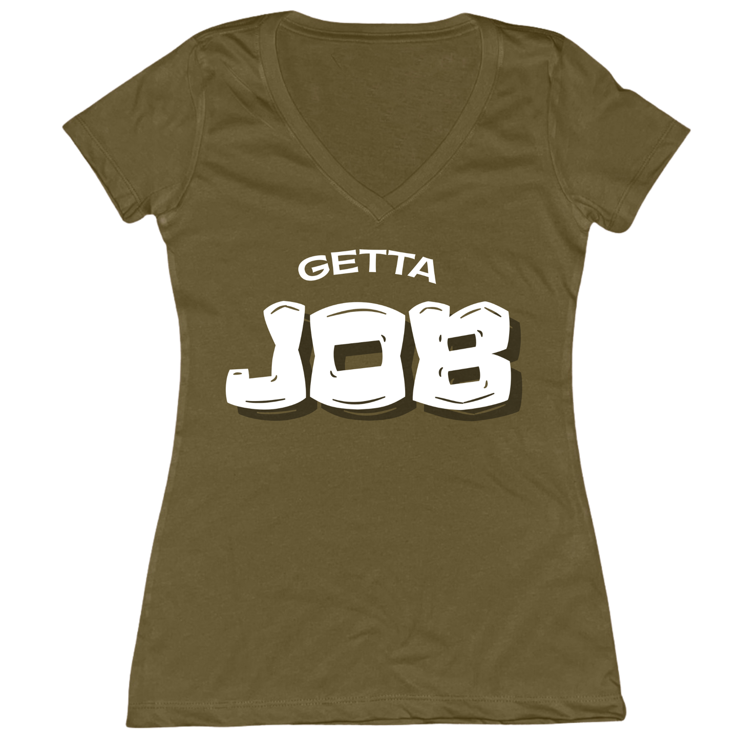 Get A Job V3 Womens Vneck Tee