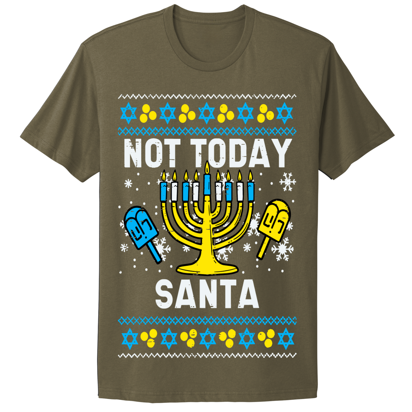 Not Today Santa Ugly Hanukkah Tshirt