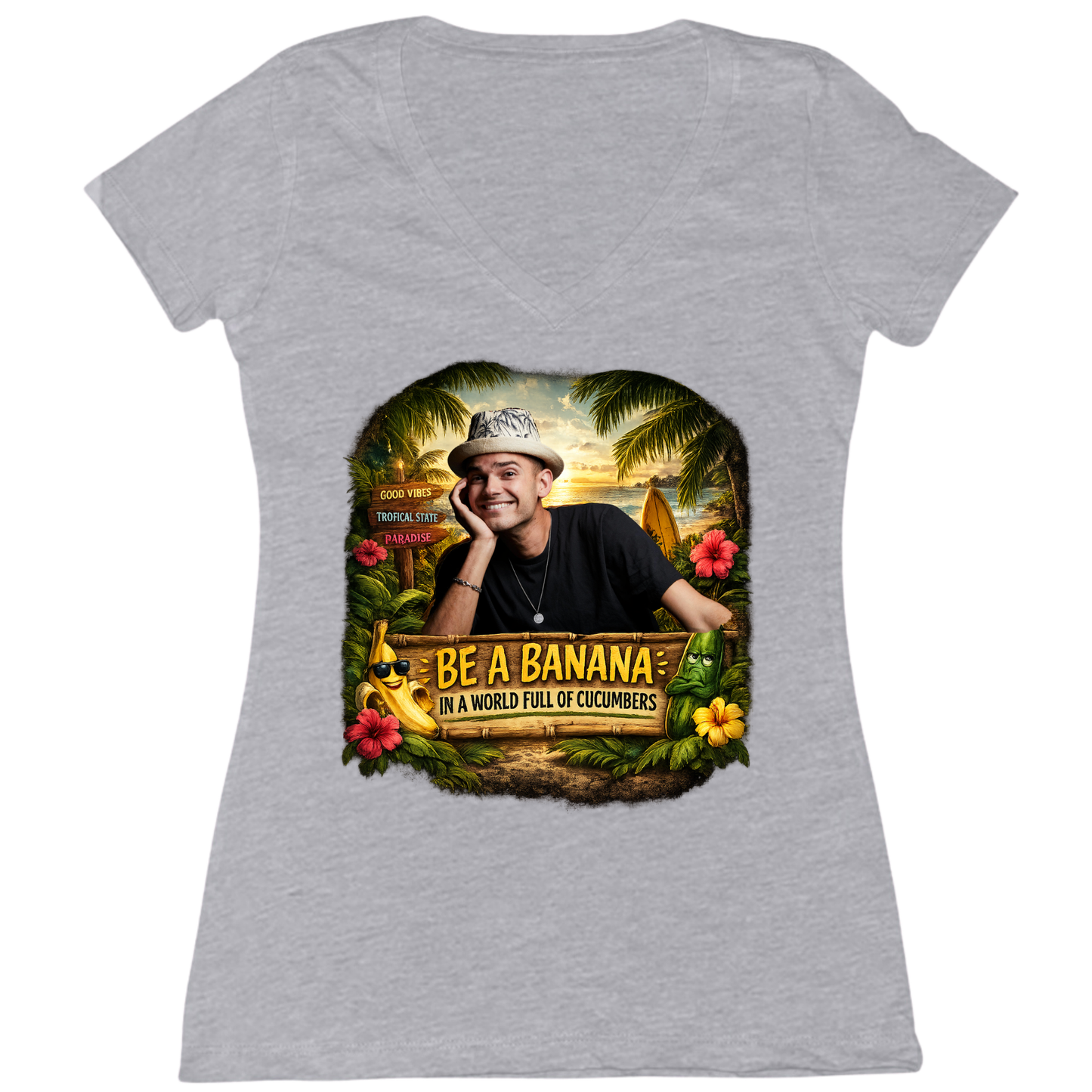 Be A Banana Womens Vneck Tee