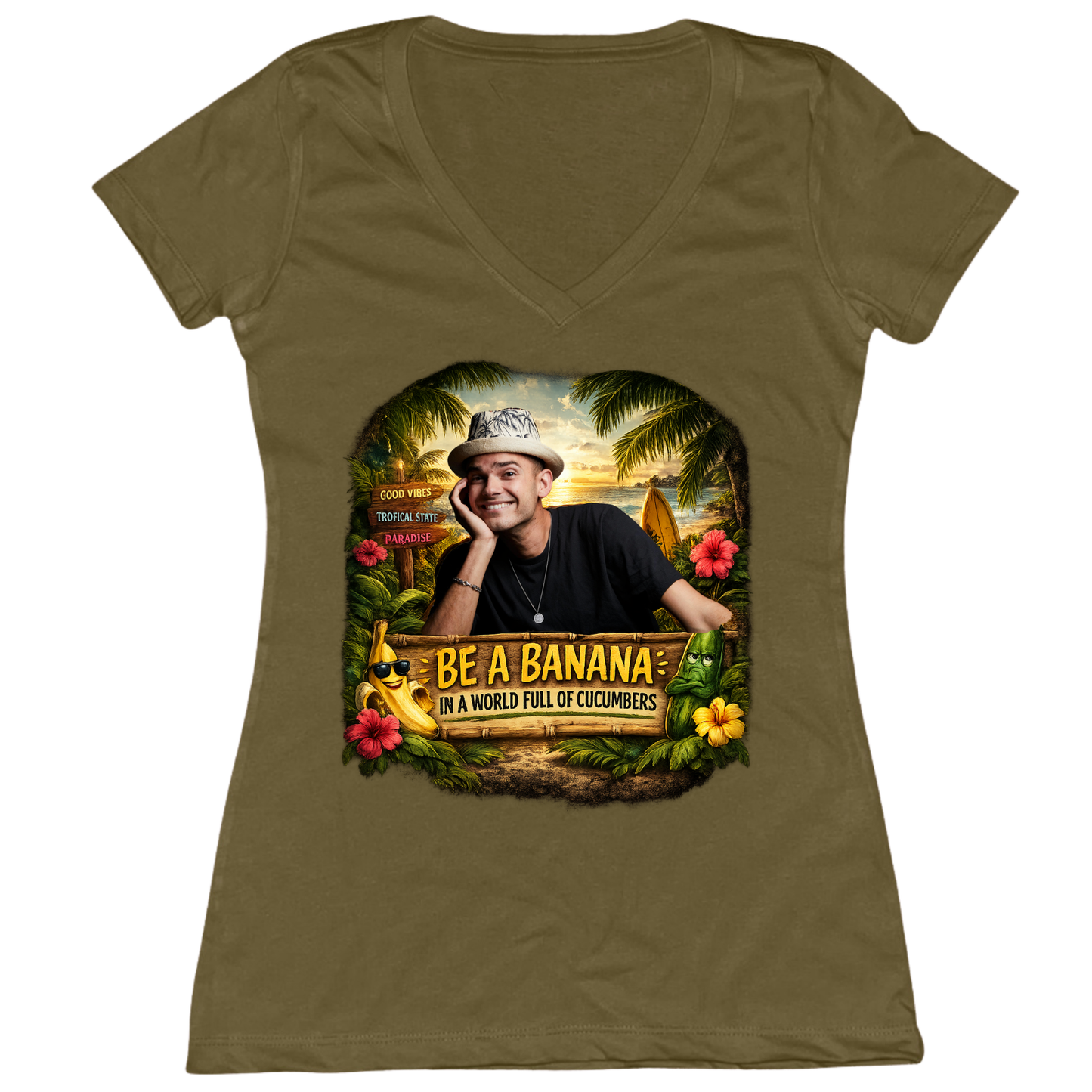 Be A Banana Womens Vneck Tee