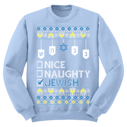 Naughty Nice Jewish Ugly Hanukkah Sweatshirt