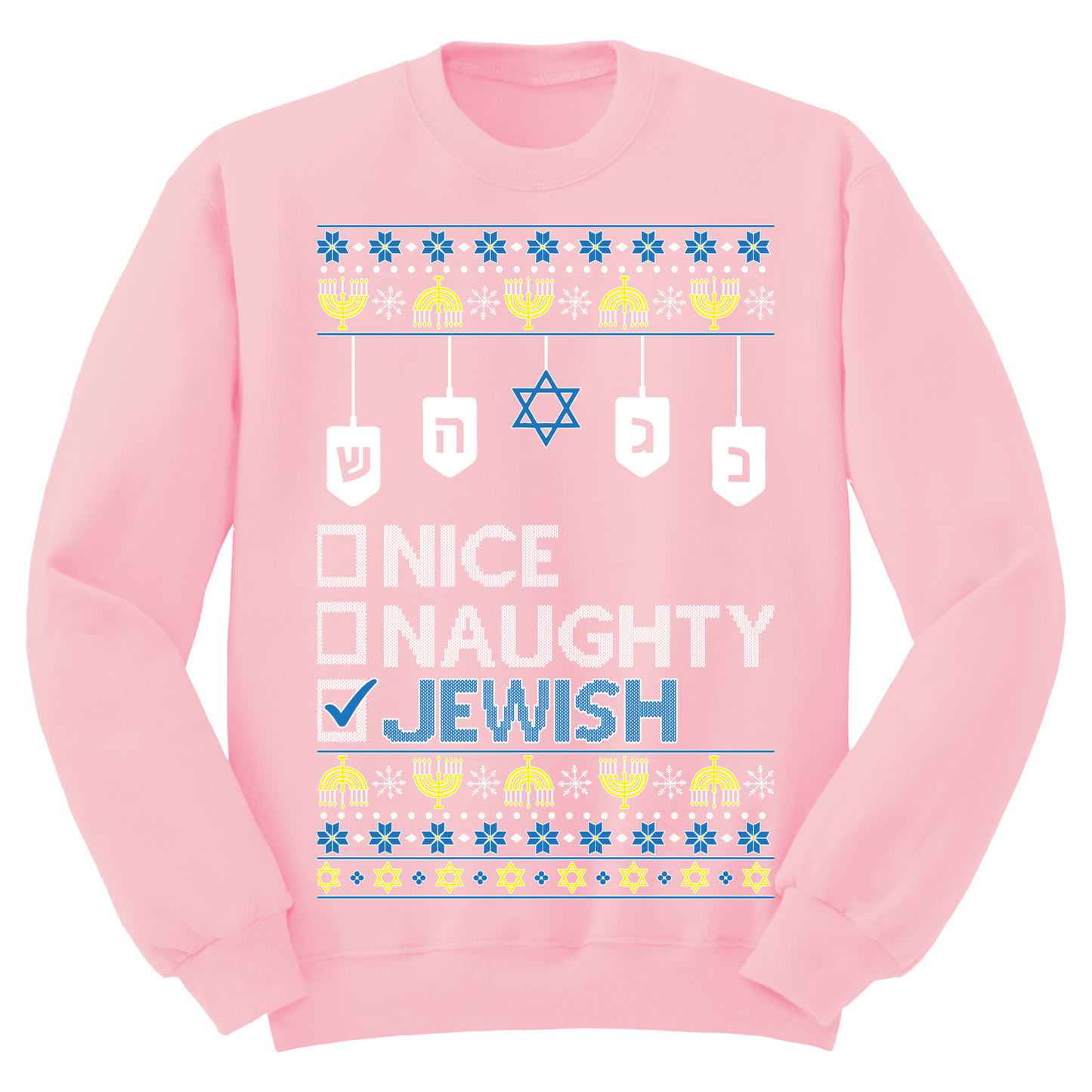 Naughty Nice Jewish Ugly Hanukkah Sweatshirt