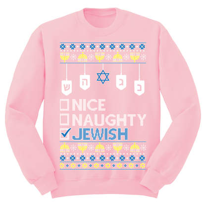 Naughty Nice Jewish Ugly Hanukkah Sweatshirt