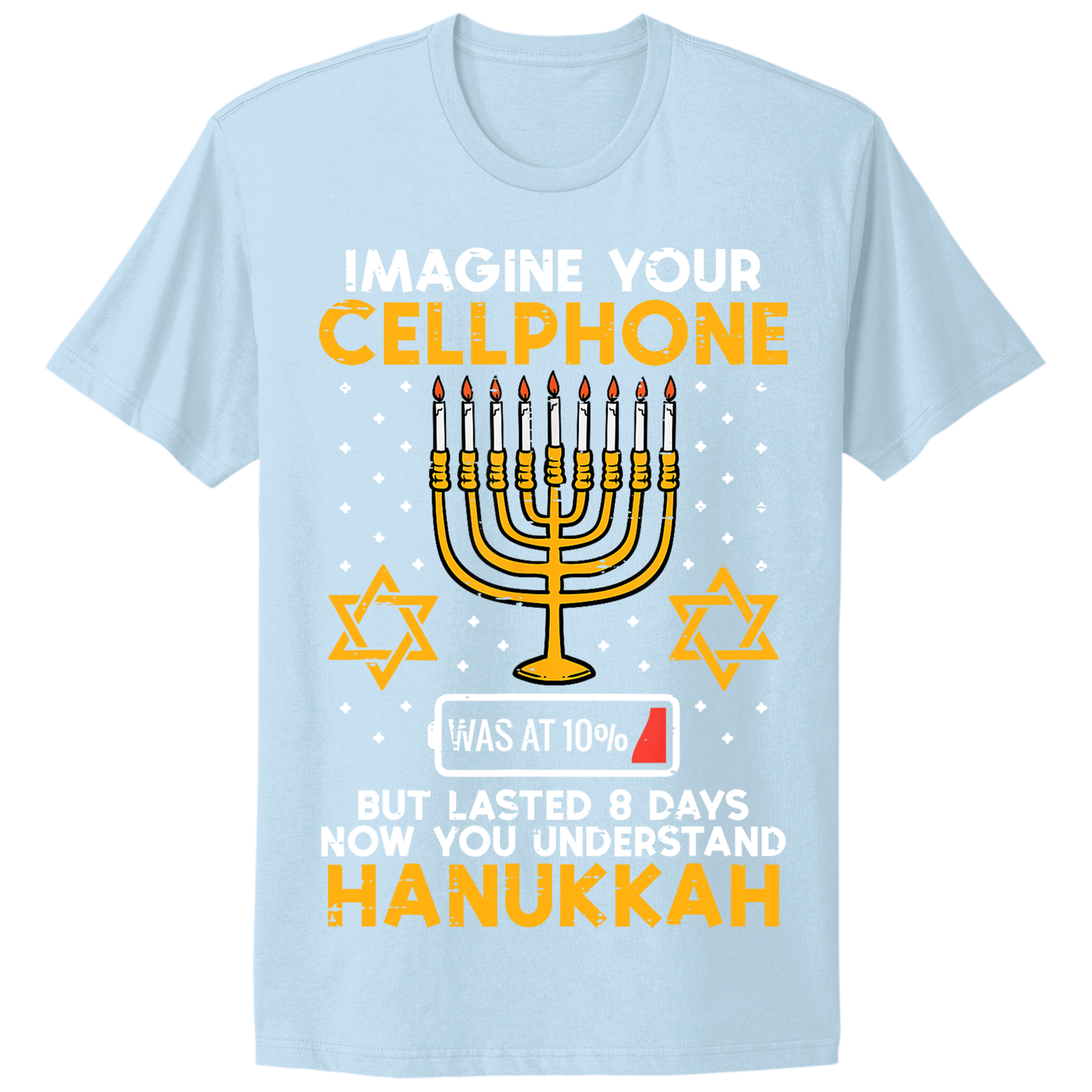 Imagine Cell Phone Lasted 8 Days Ugly Hanukkah Tshirt
