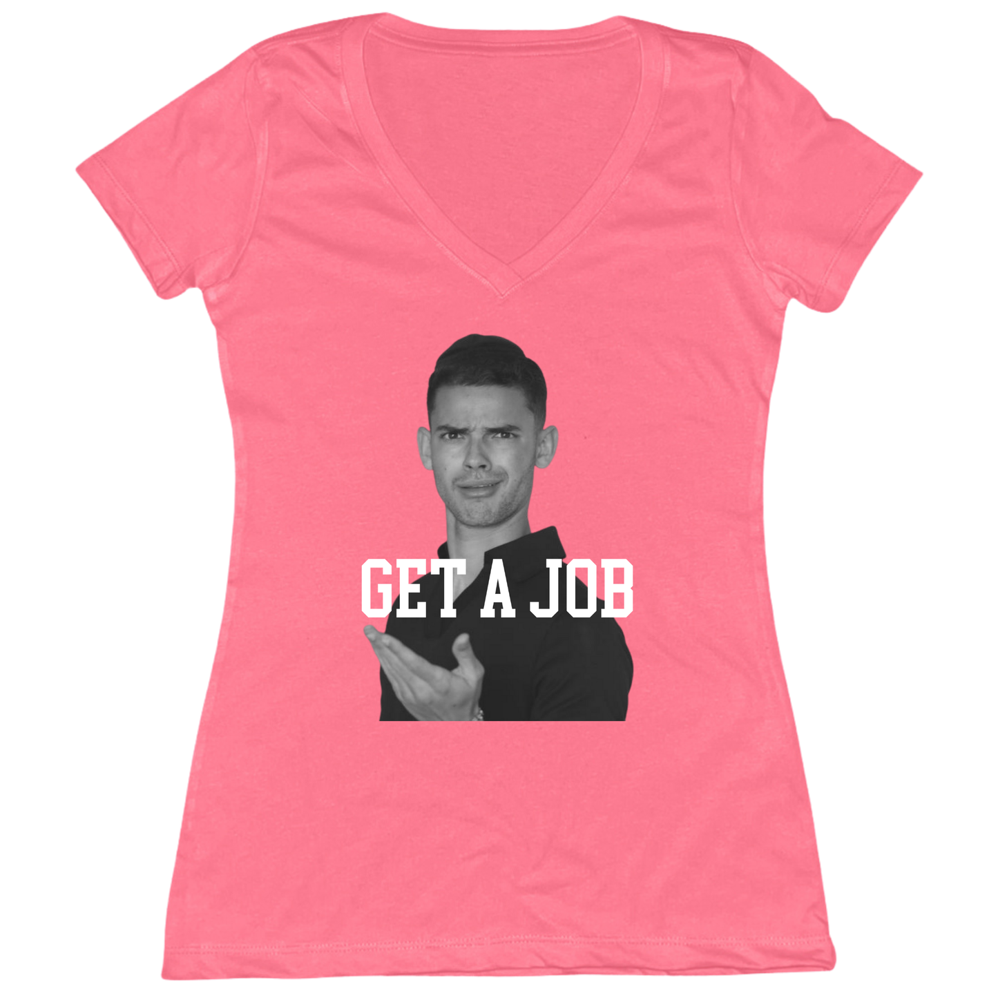 Get A Job V2 Womens Vneck Tee