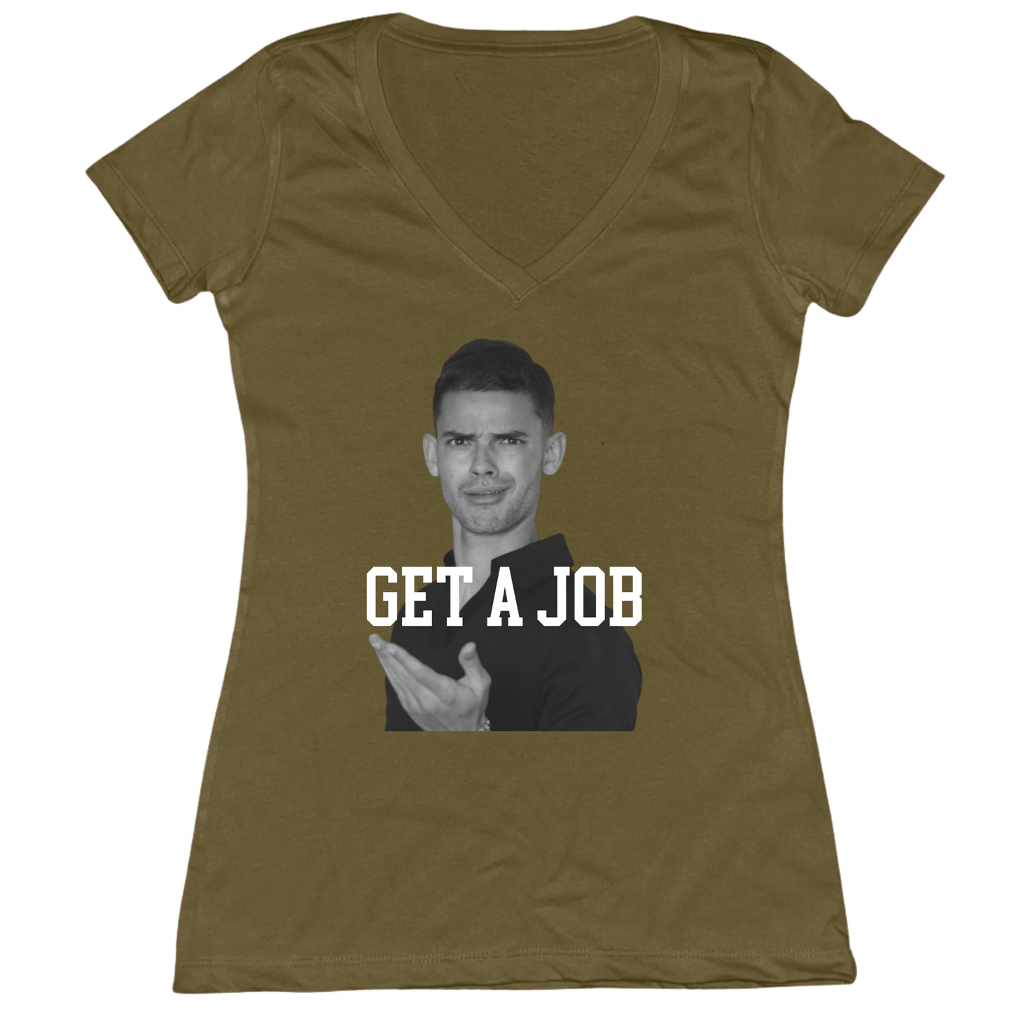 Get A Job V2 Womens Vneck Tee