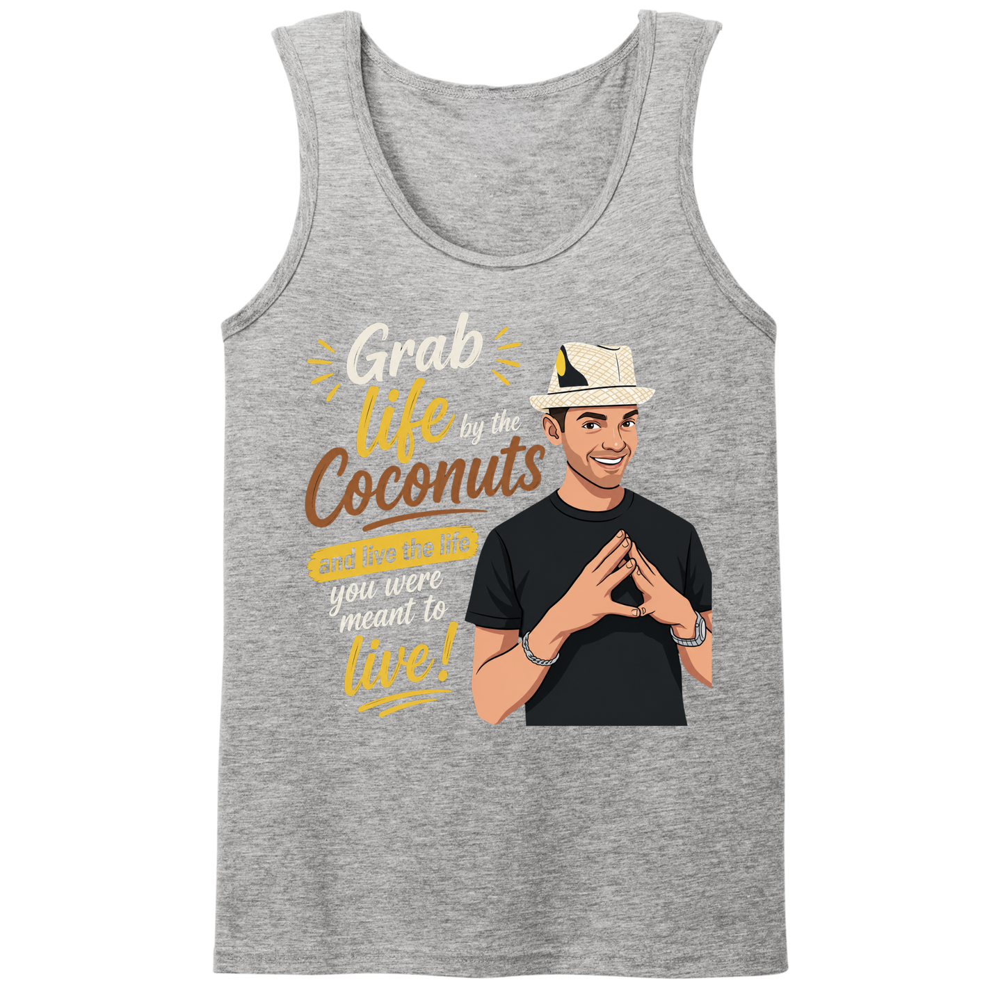 Grab Life By The Coconuts Mens Tank Top